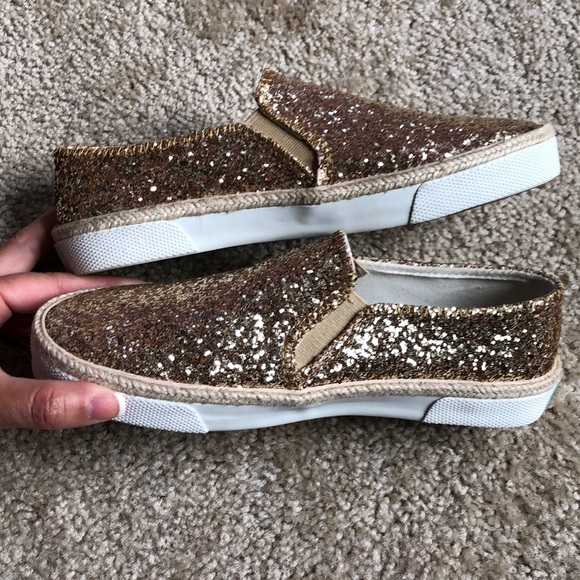 New! Jack Rogers Tucker Sneaker Gold sparkle 6.5 - Picture 3 of 6